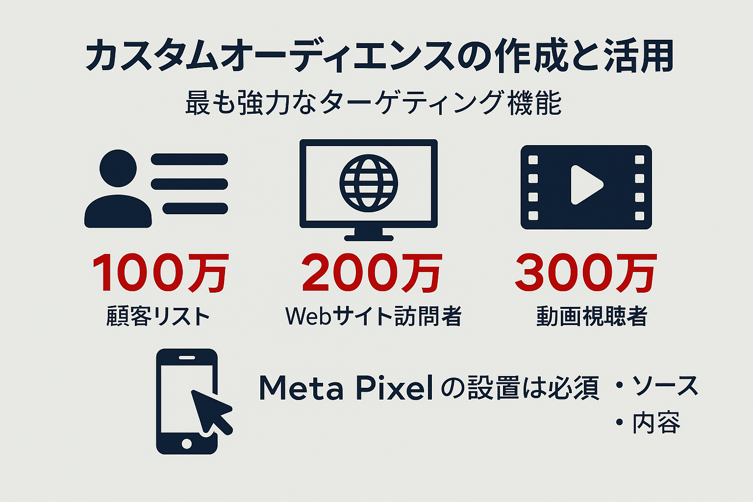 Facebook広告 ターゲティング:カスタムオーディエンスの作成と活用のインフォグラフィック