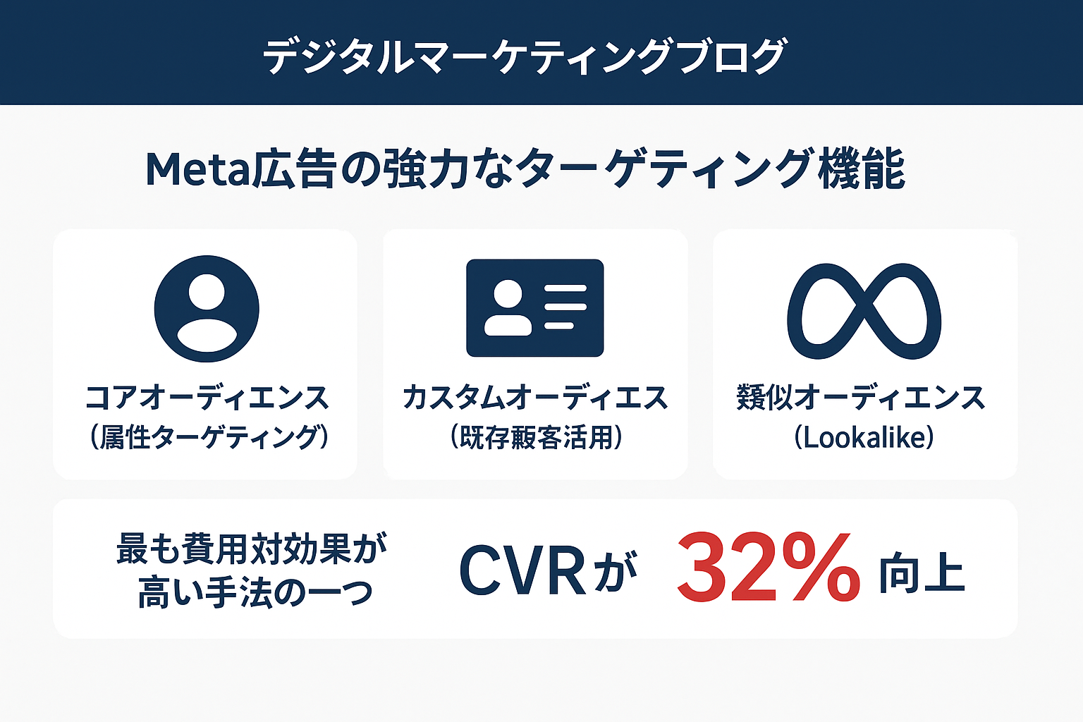 meta広告：Meta広告の強力なターゲティング機能のインフォグラフィック